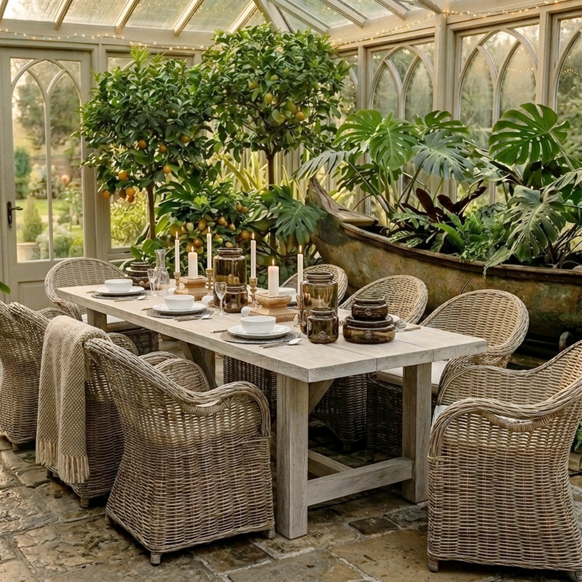 Athen spisestol - grey wash flet - inkl hynde