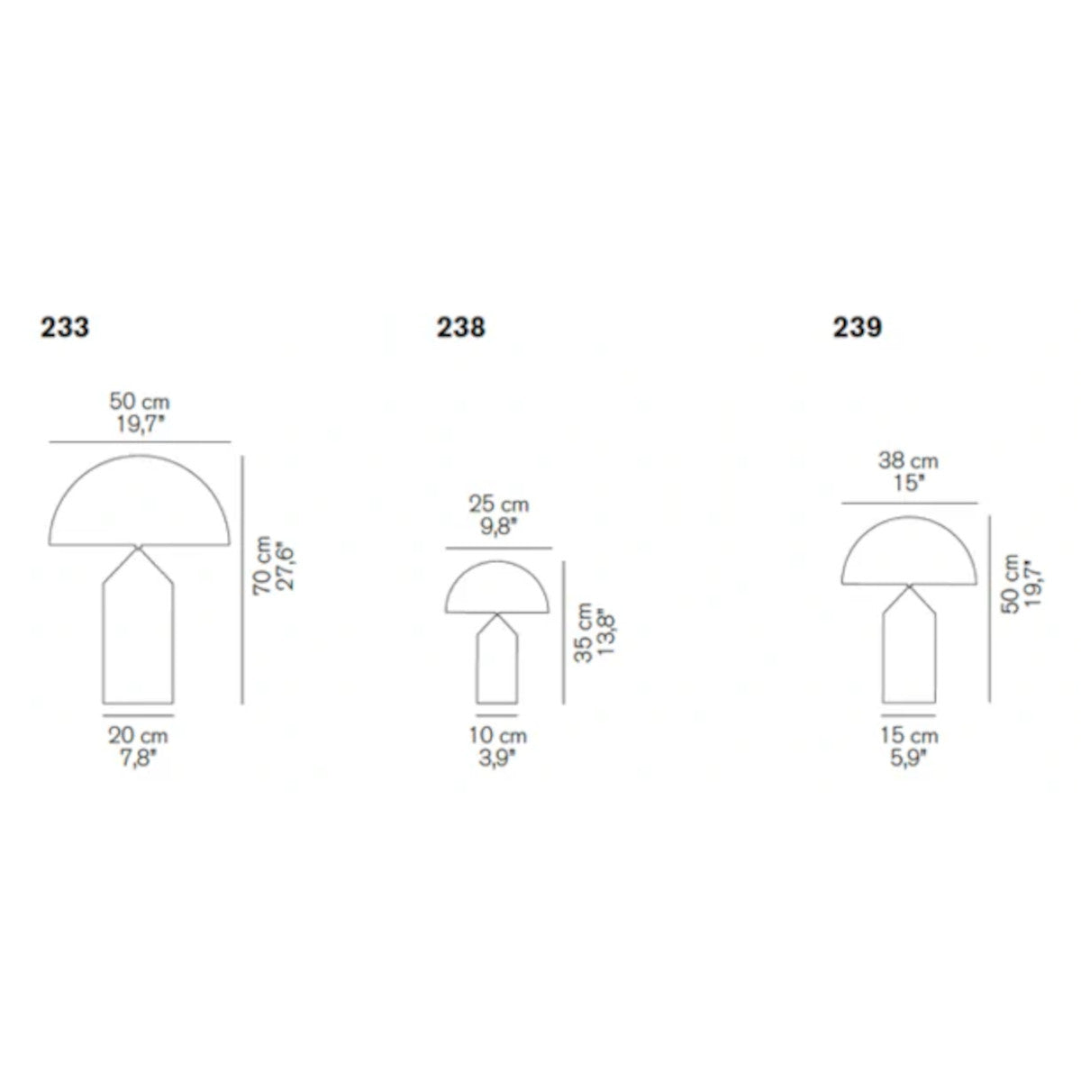Oluce Atollo Metal 239 Bordlampe - Black Metal
