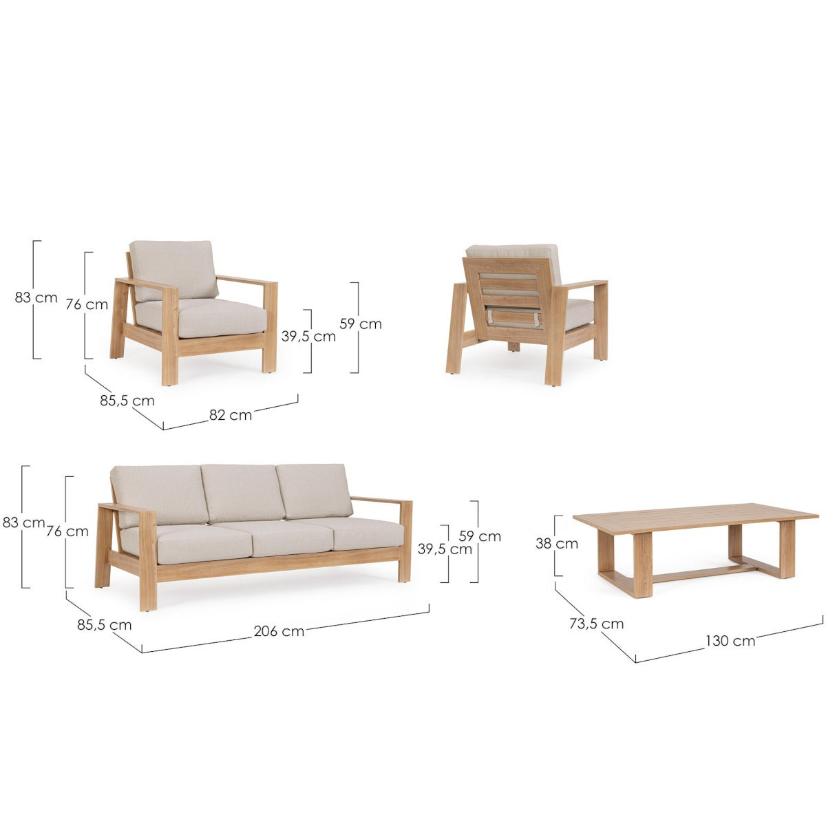 Baltic Loungesæt - natural