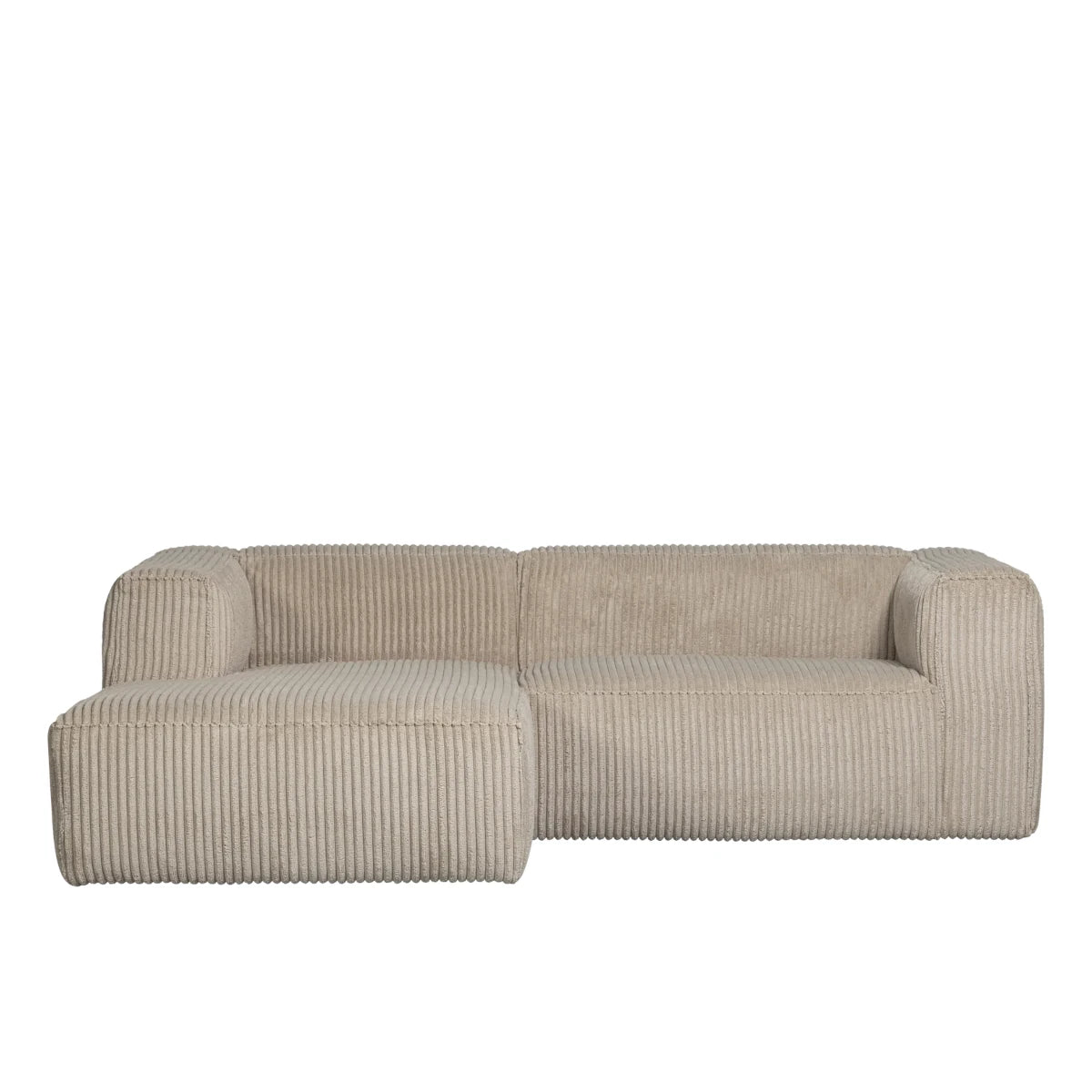 Bean sofa m/chaiselong - venstrevendt - rib travertin