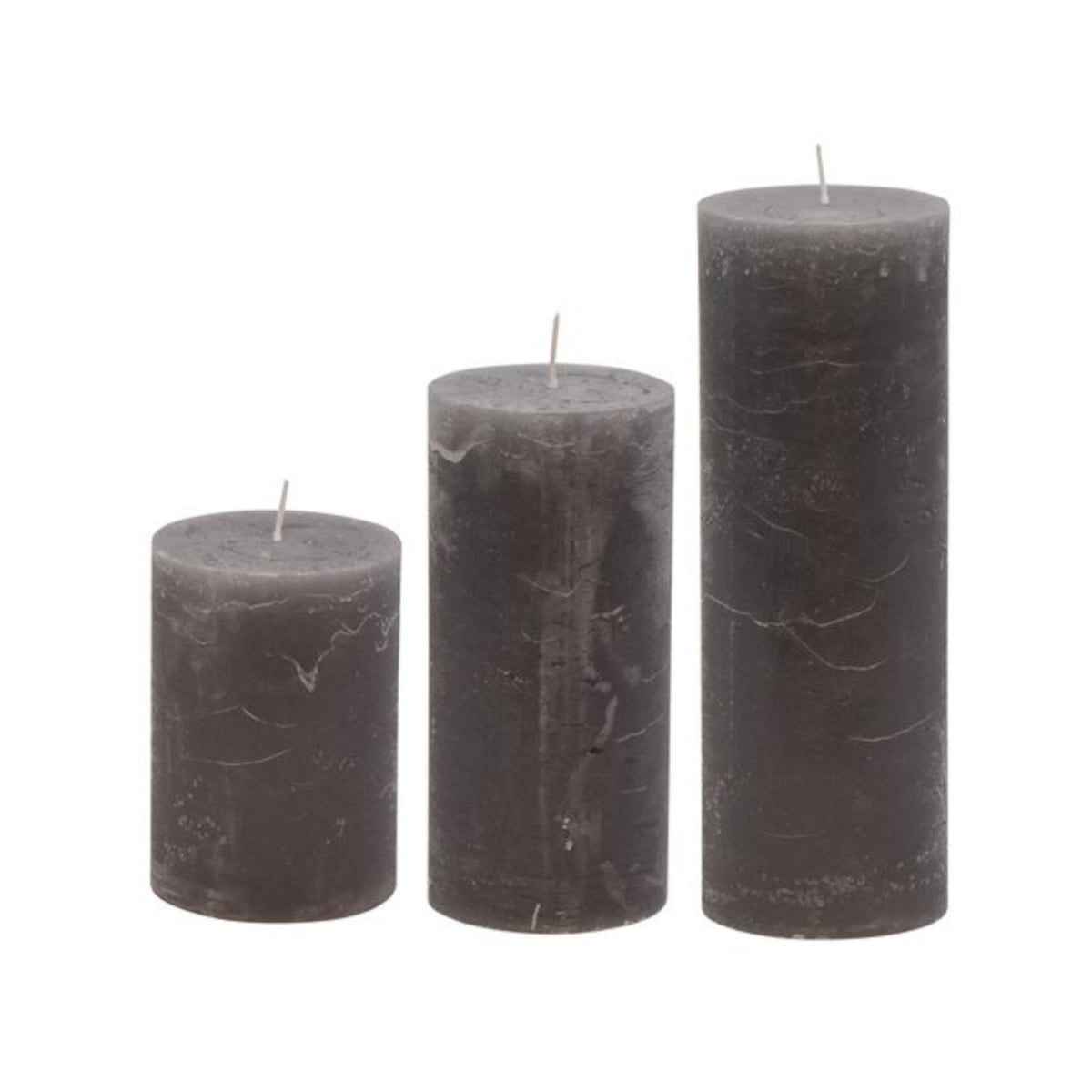 Rustic bloklys - 10x7 cm - grå