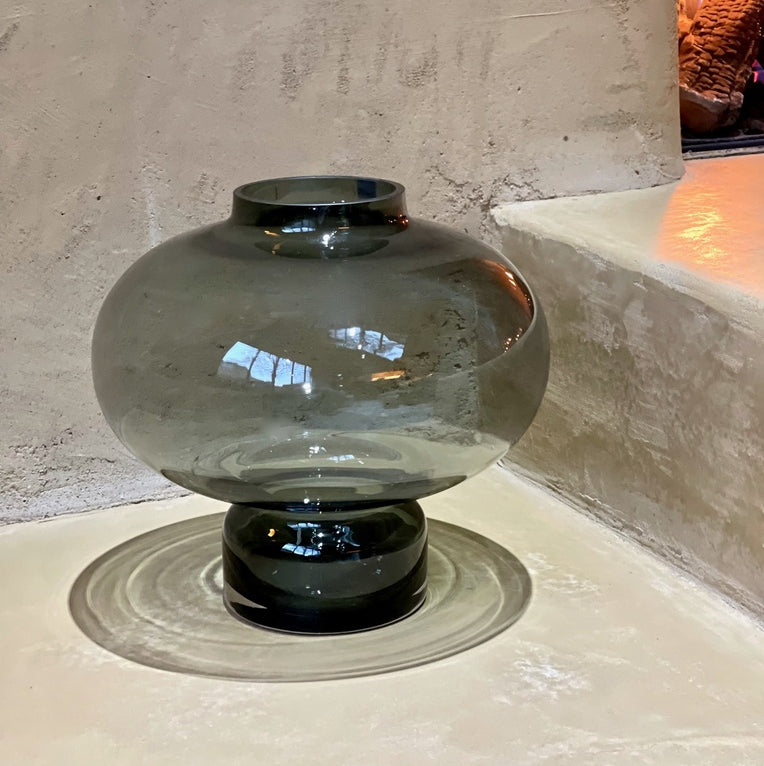 Dekocandle Boll glas vase - 32x35 cm - smoke grey