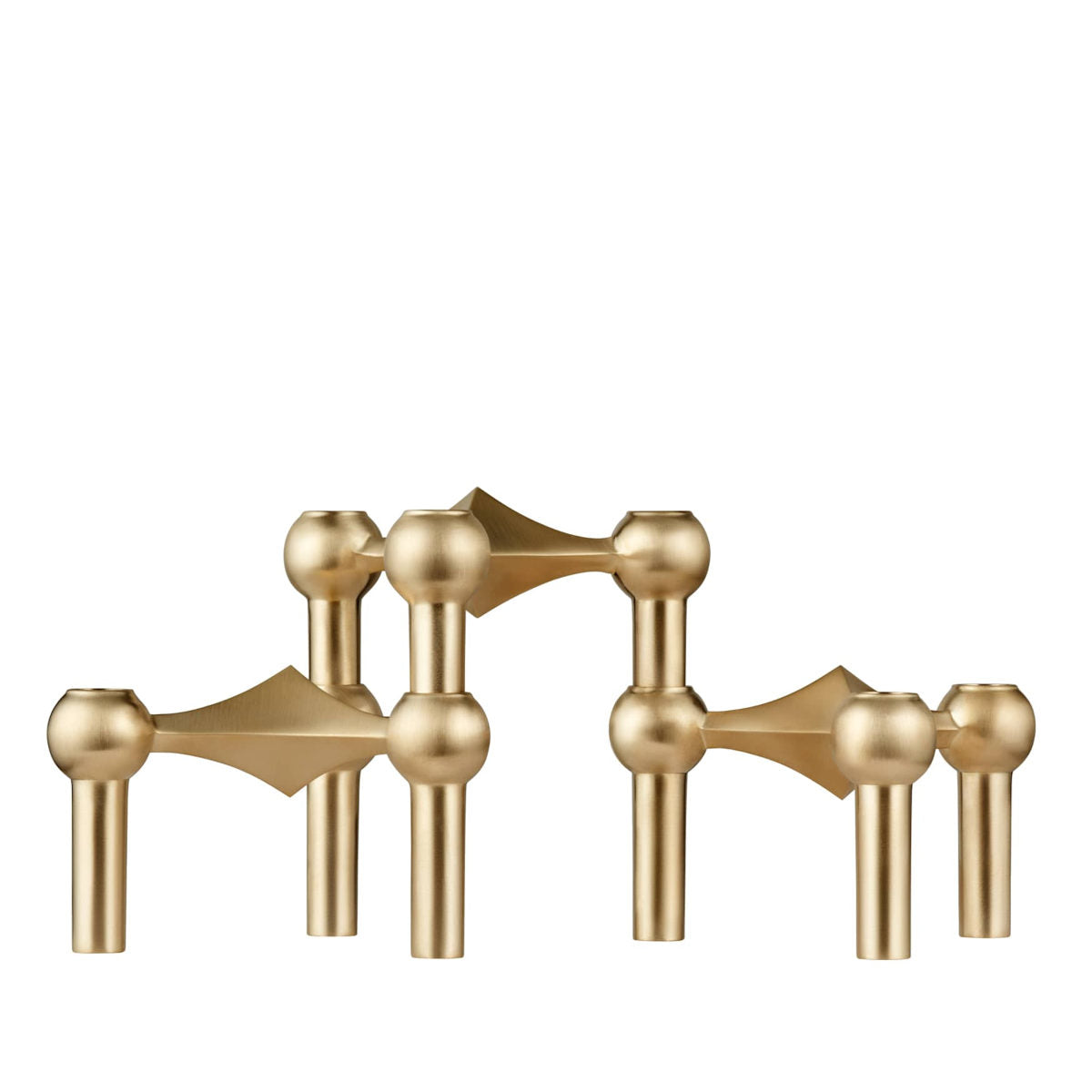 STOFF Nagel Lysestage - 3-pak - Brushed brass
