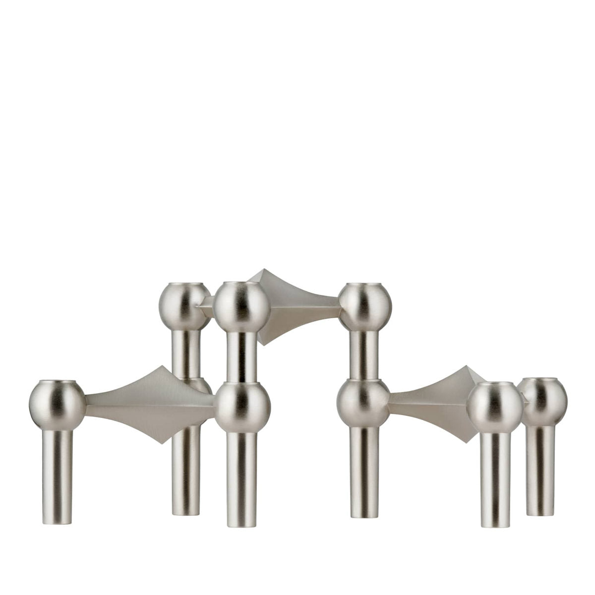 STOFF Nagel Lysestage - 3-pak - Brushed Chrome