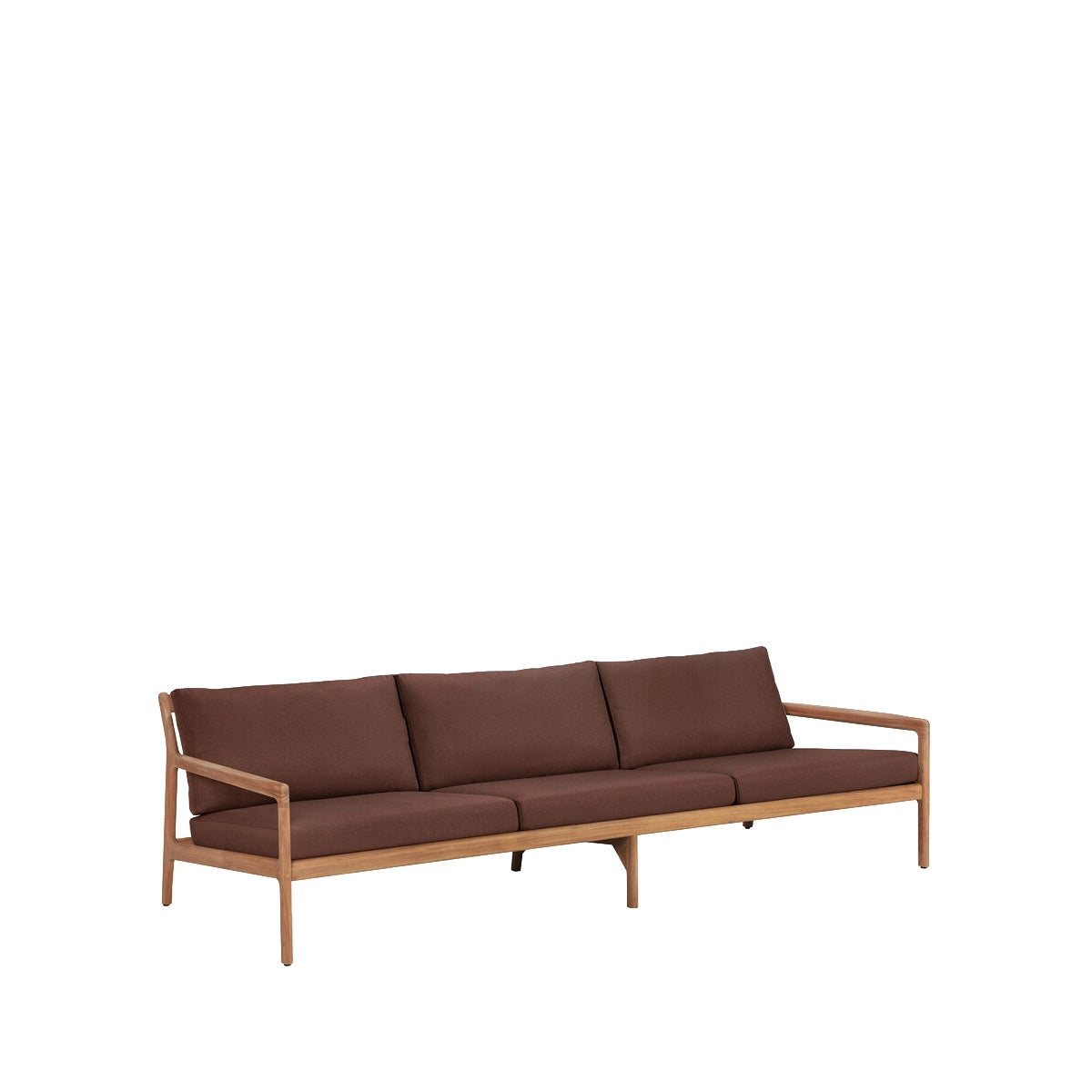 Ethnicraft Teak Jack Outdoor Sofa - 265cm - Burgundy