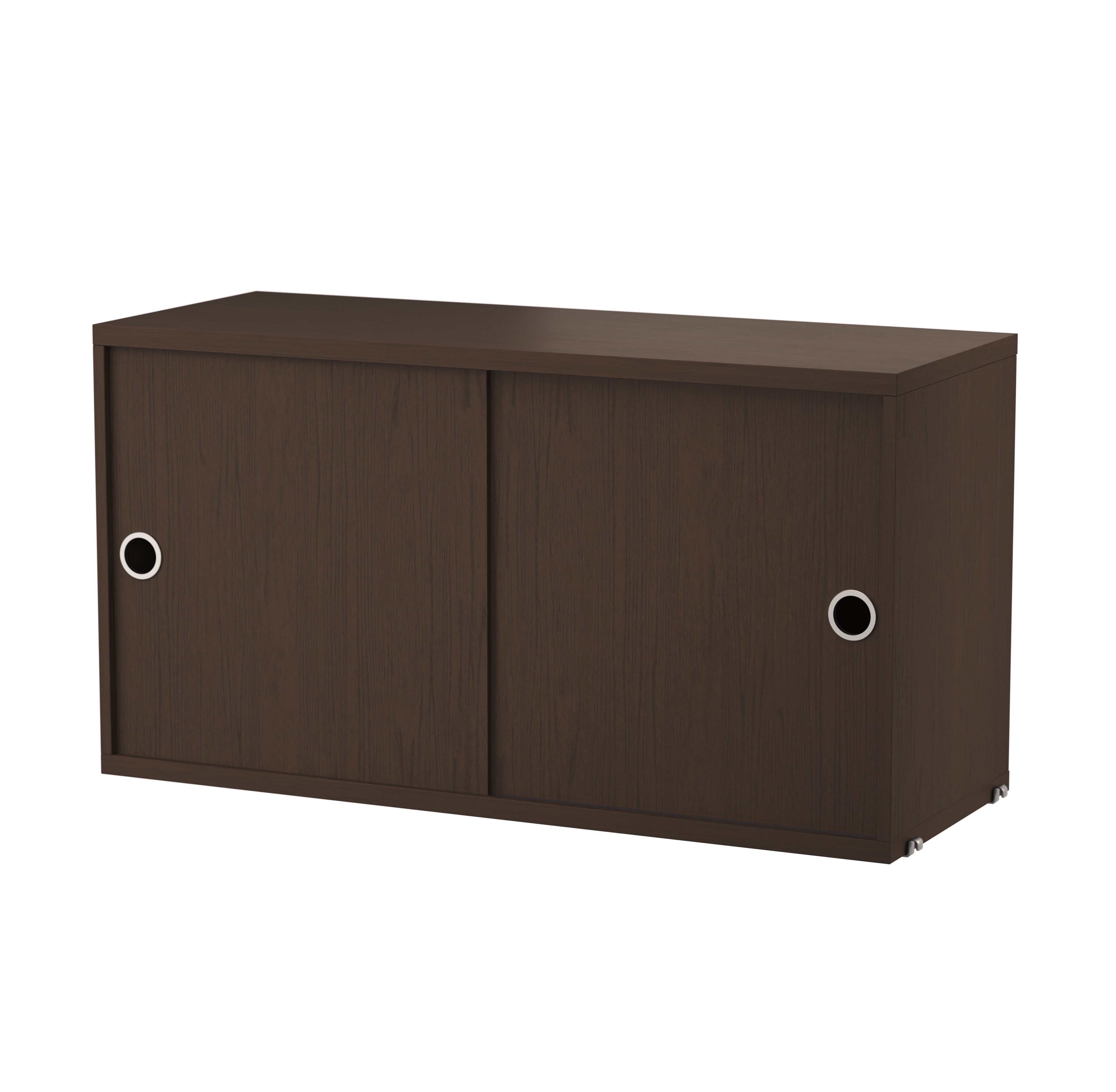 String Cabinet with Sliding Doors w78 x d30 x h42 cm - Dark Oak