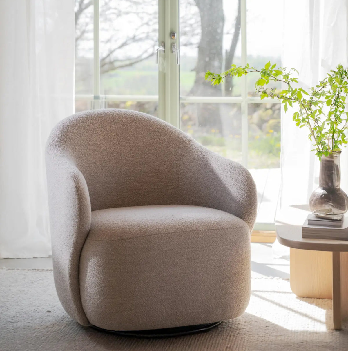 Rowico Home Chapeltown lænestol - m/drej - Alice lys beige