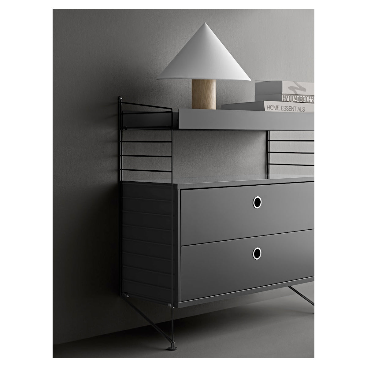 String Chest of Drawers 78x42x30 Dark grey