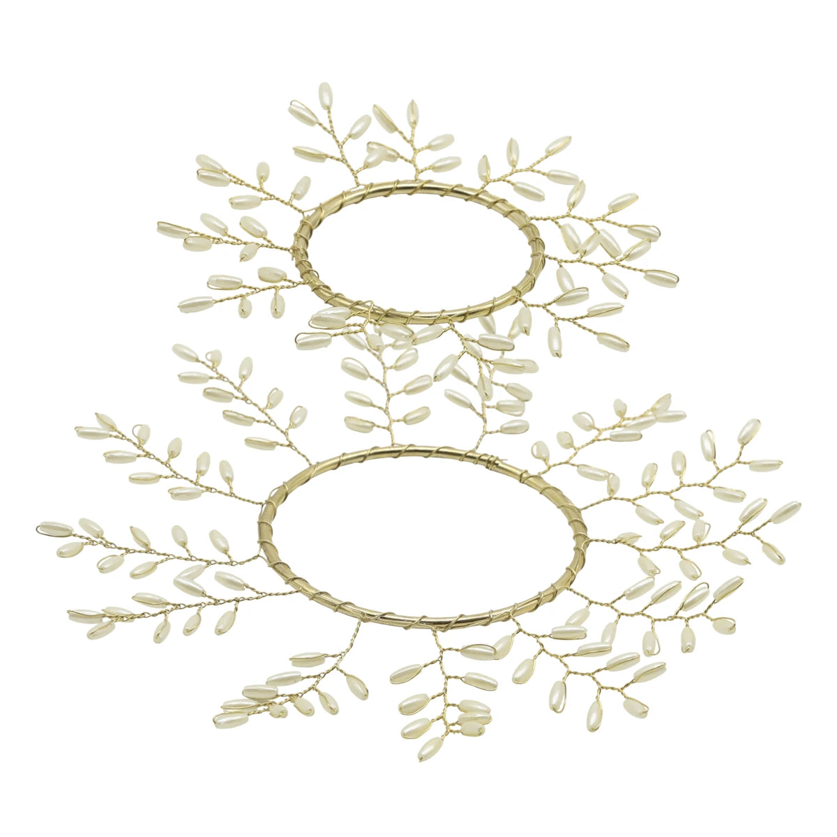 Chic Antique Perle lyskrans - creme - sæt af 2