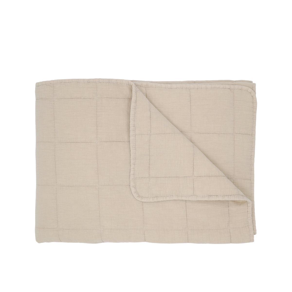 Ib Laursen Klassisk Quilt plaid - hør - 180x130