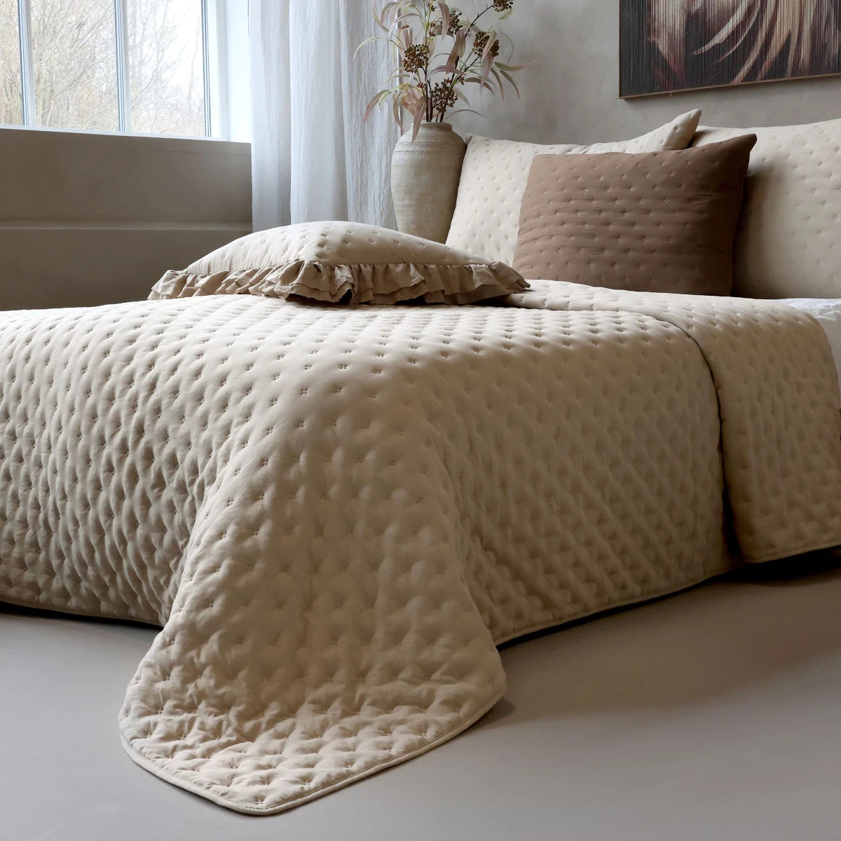 Chic Antique Soft Quilt sengetæppe - hør - 260x240