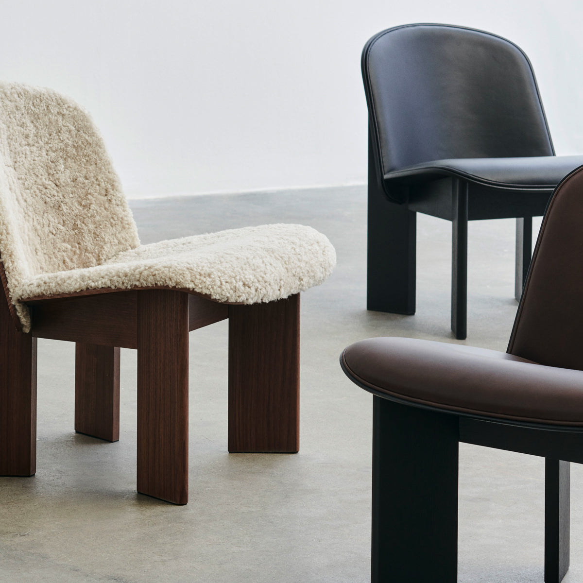 HAY Chisel Lounge Chair - Sort - Sense Læder - Dark Brown