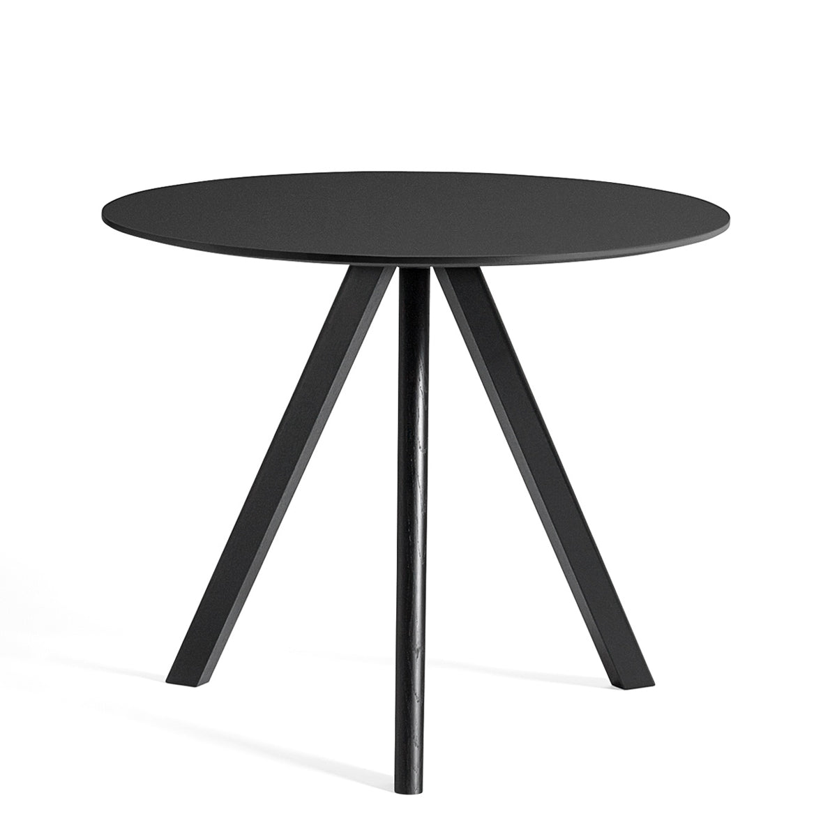 HAY CPH20 Round Table - Ø90cm - Sort Eg - Sort Linolium Top