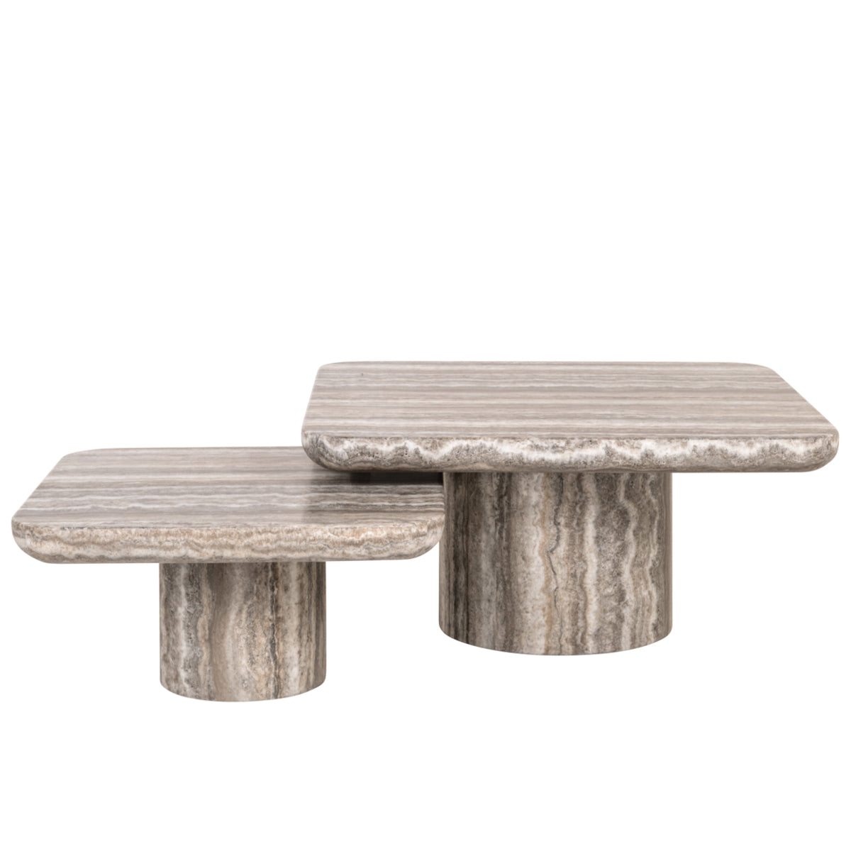 Richmond Interiors Denizly sofabord - sæt á 2 - faux grey marble