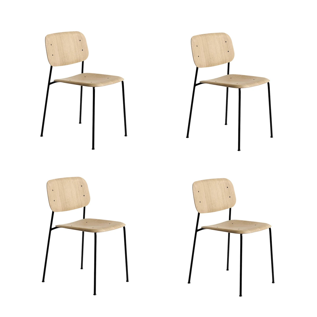 HAY Soft Edge 40 Spisestol - Eg - Sort - 4 stk. - DEMO.