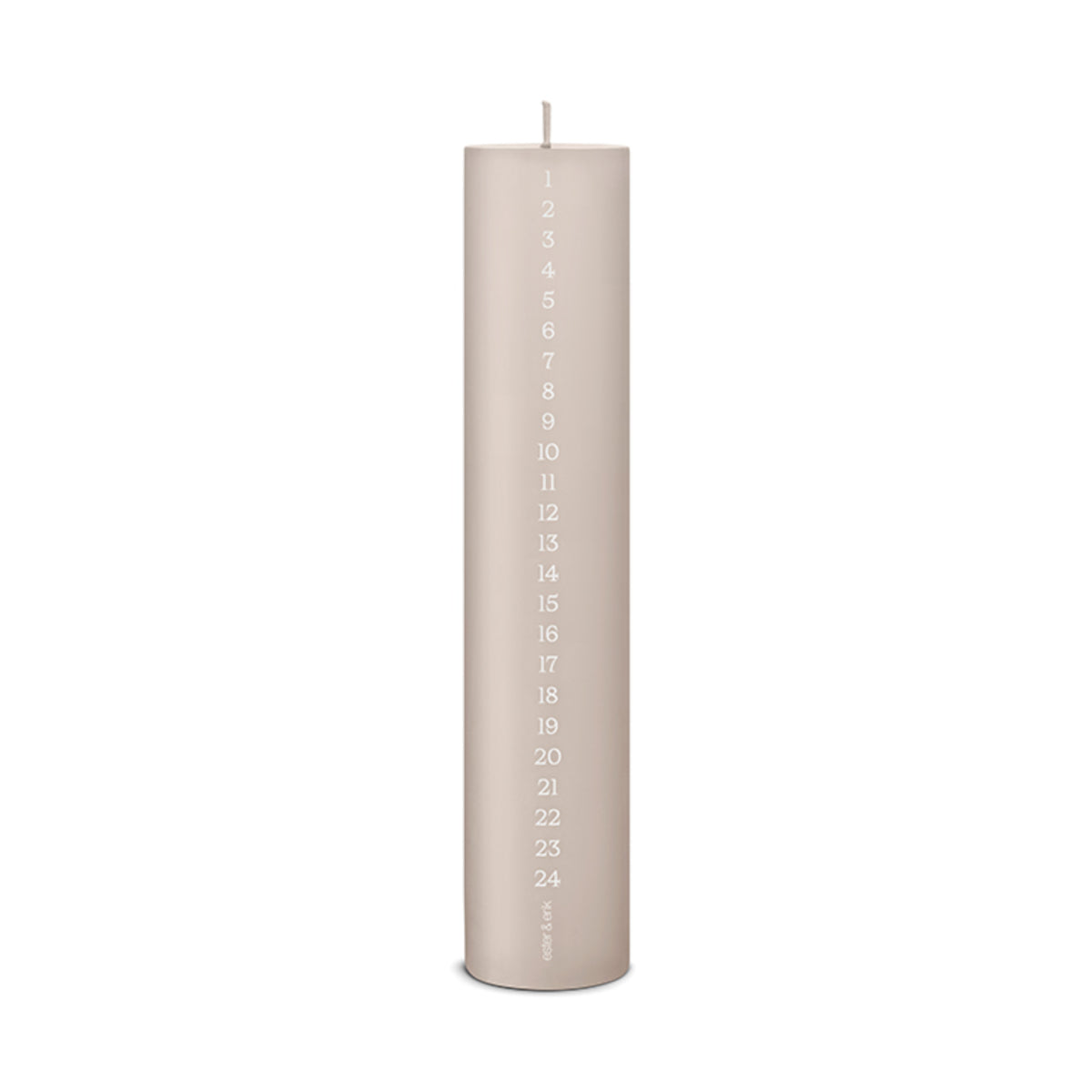 ester og erik kalenderlys - 25x5 - linen grey/silver