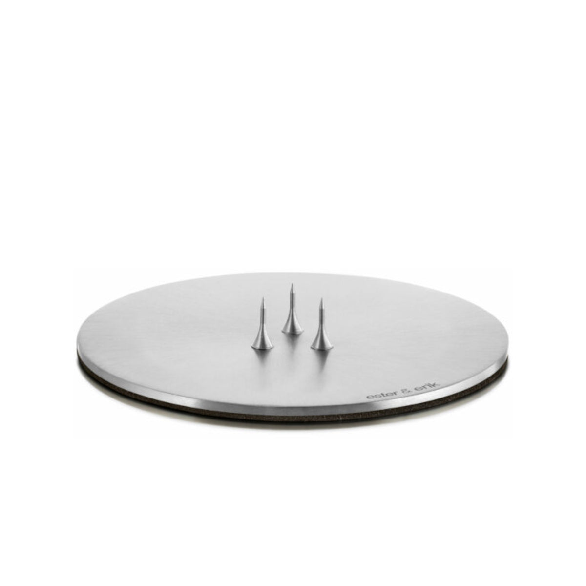 ester & erik lysplatte - børstet sølv - 9 cm