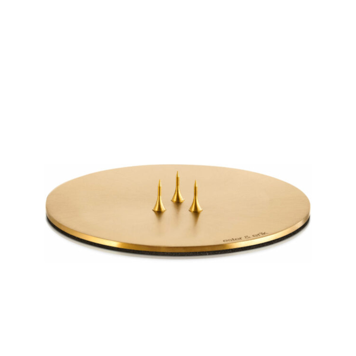 ester & erik lysplatte - børstet guld - 9 cm