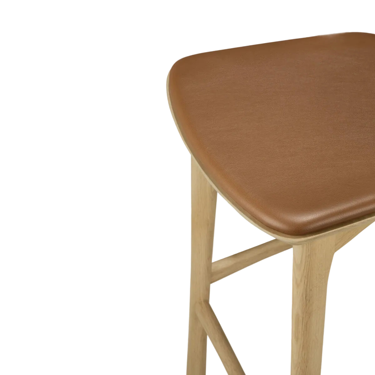 Ethnicraft Oak Bok Barstol - Natur Eg - Cognac læder