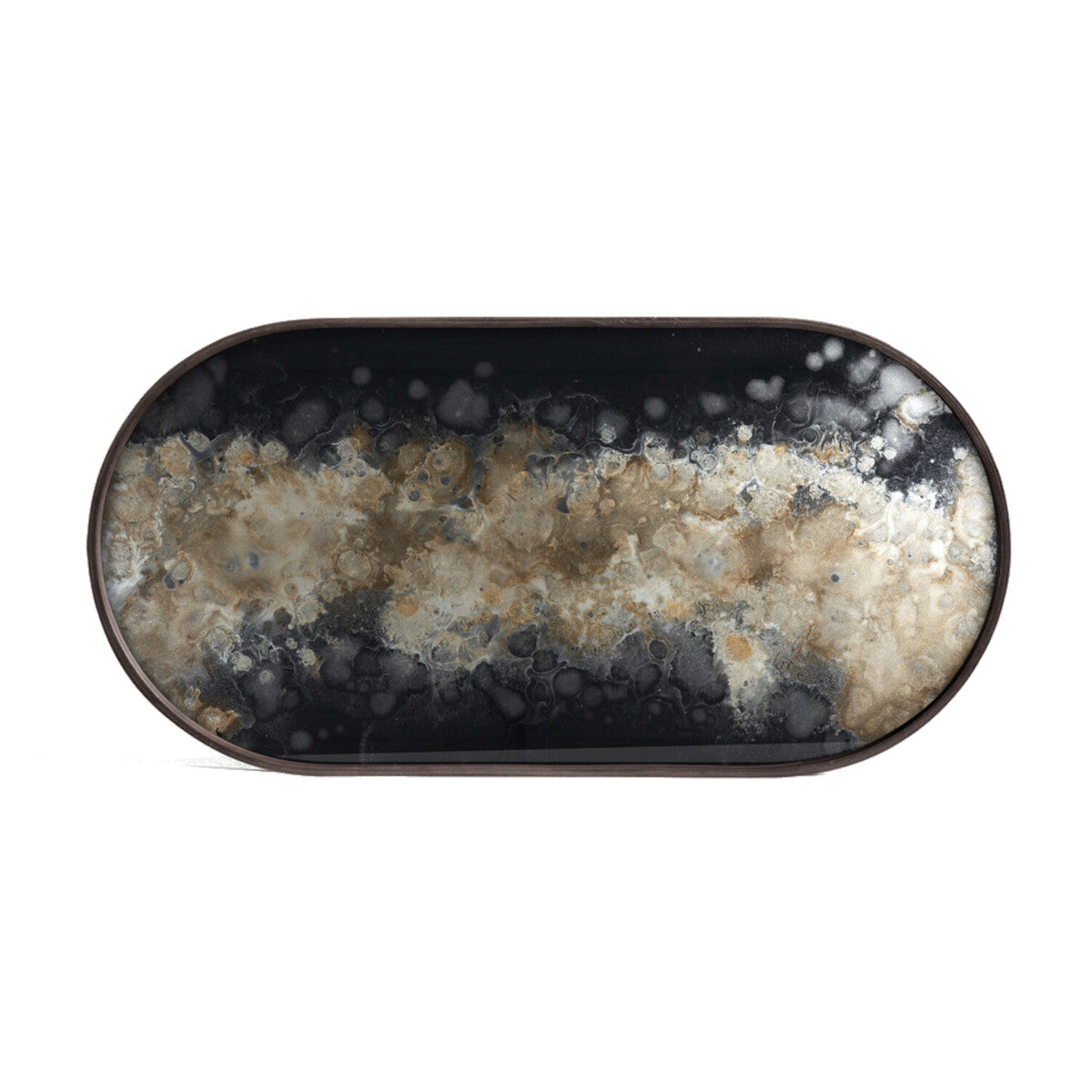 Ethnicraft Organic Glass Tray - Black - 71x36cm