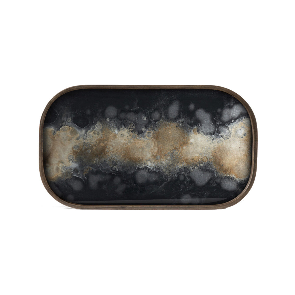 Ethnicraft Organic Glass Tray - Black - 42x24cm