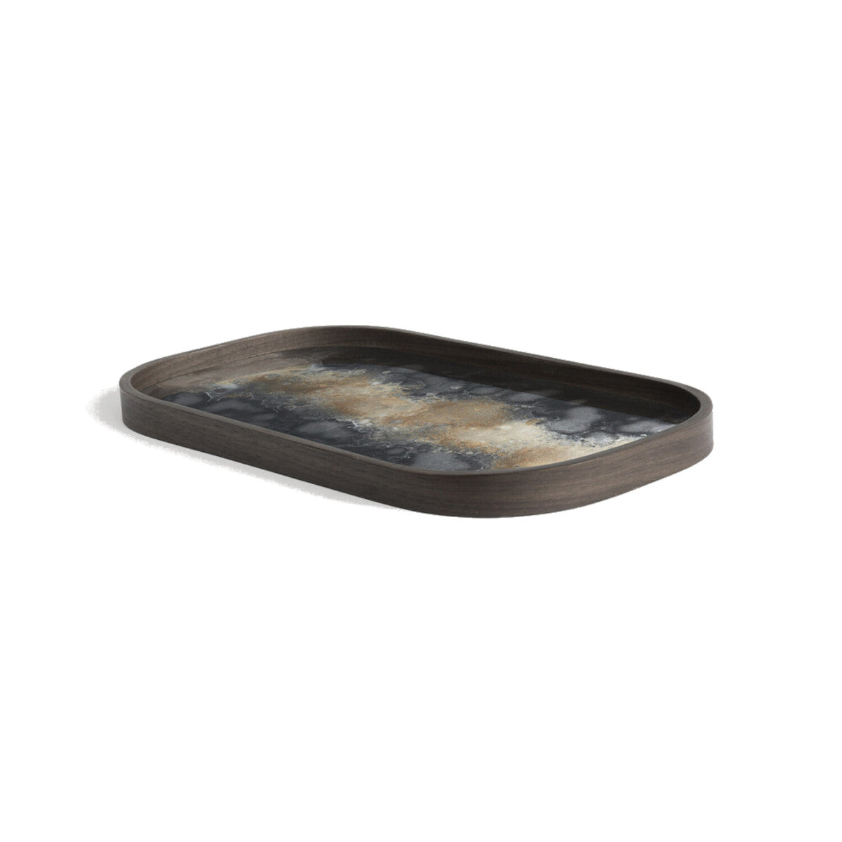 Ethnicraft Organic Glass Tray - Black - 42x24cm