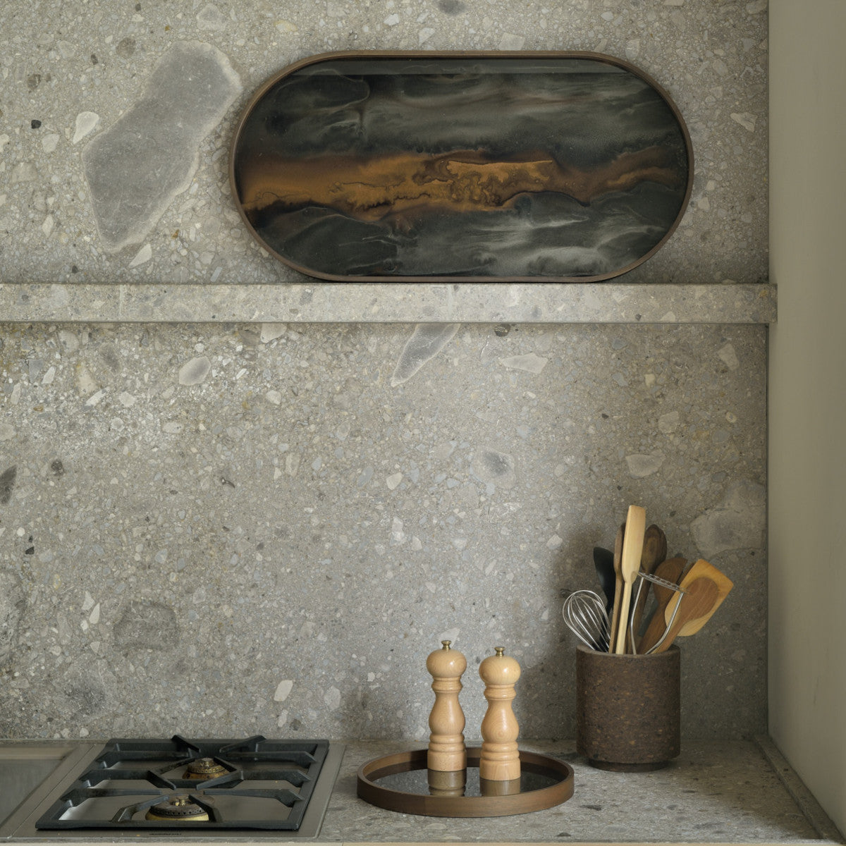 Ethnicraft Organic Glass Tray - Bronze - 71x36cm
