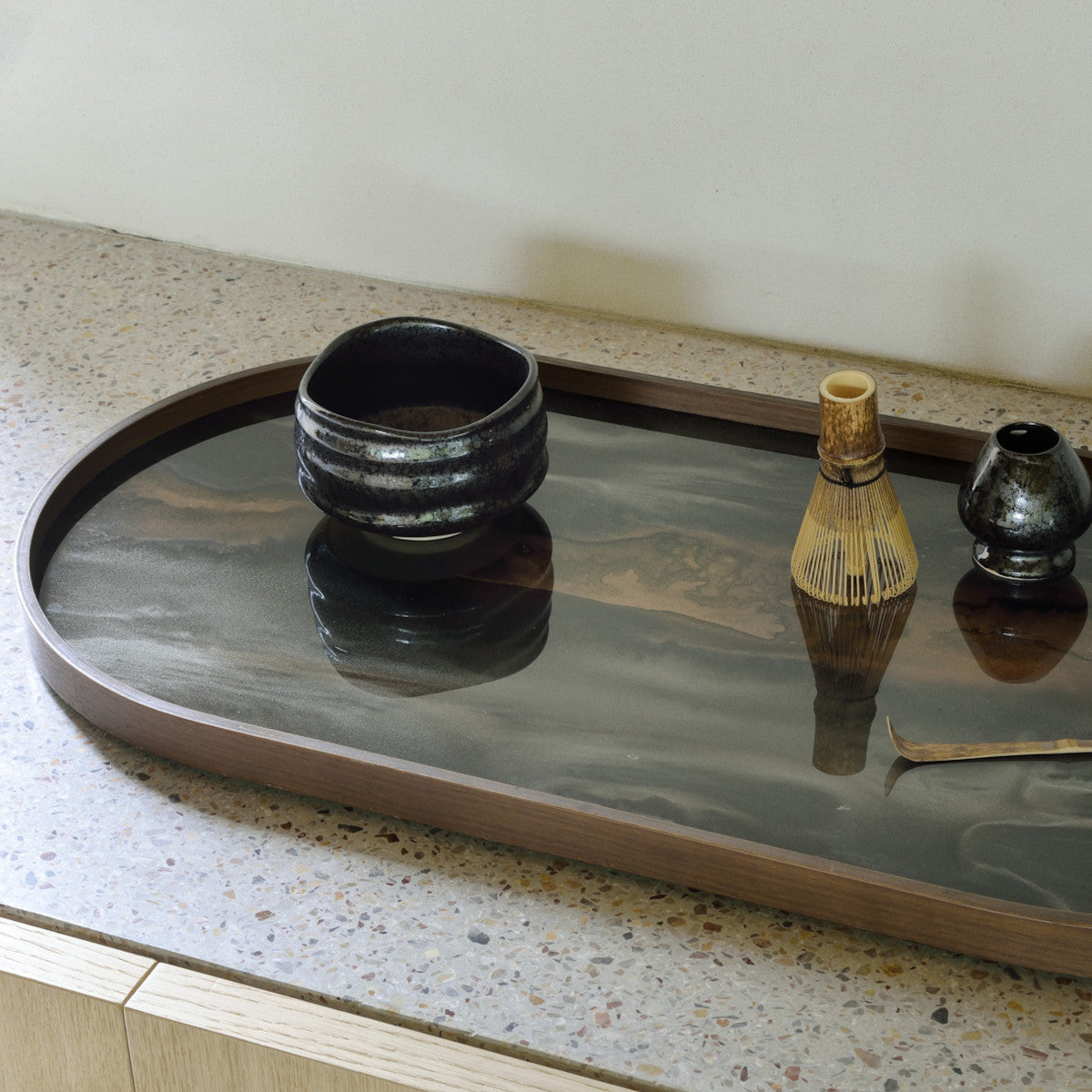 Ethnicraft Organic Glass Tray - Bronze - 71x36cm