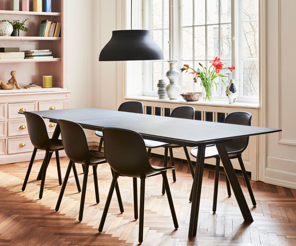 HAY CPH30 Udtræksbord - 250-450x90cm. - Sort Linolium