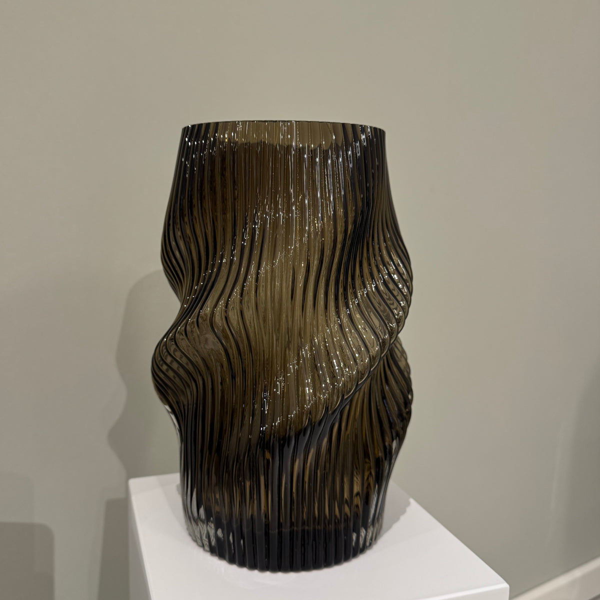 Glas vase - 17x25 - brun