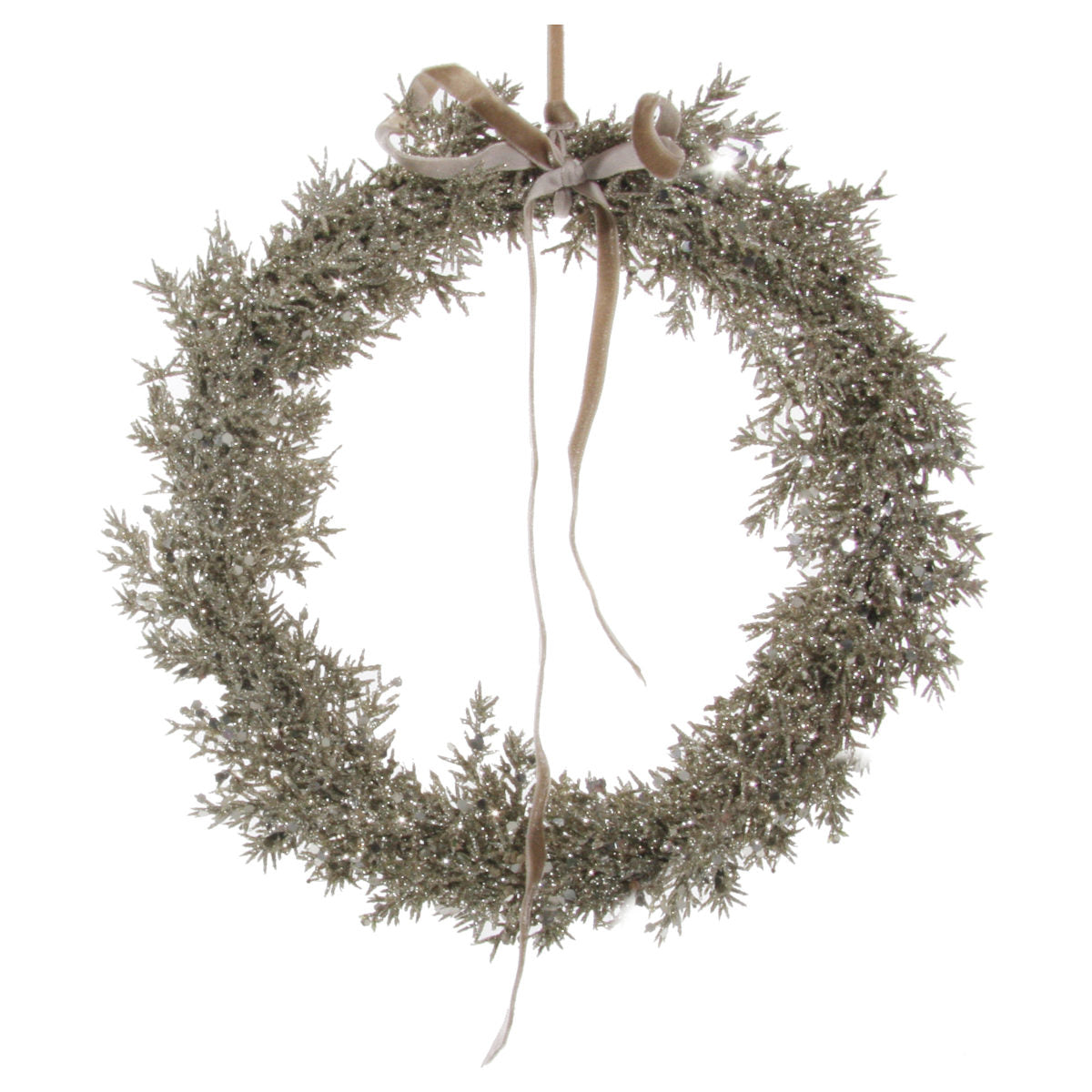 Shishi Glitter julekrans - silver - 25 cm