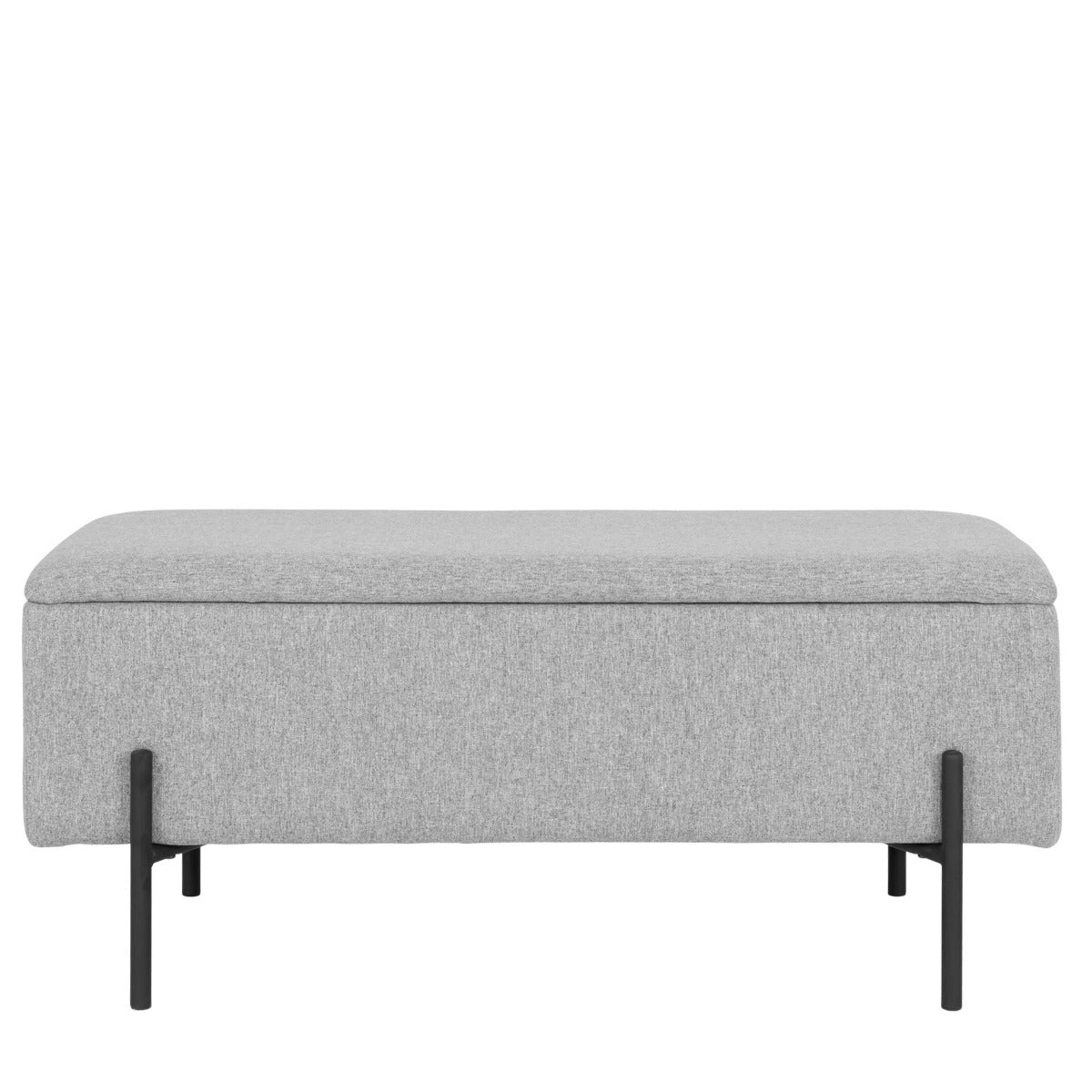 Bænk m/opbevaring - lysegrå - 95x43x36,5
