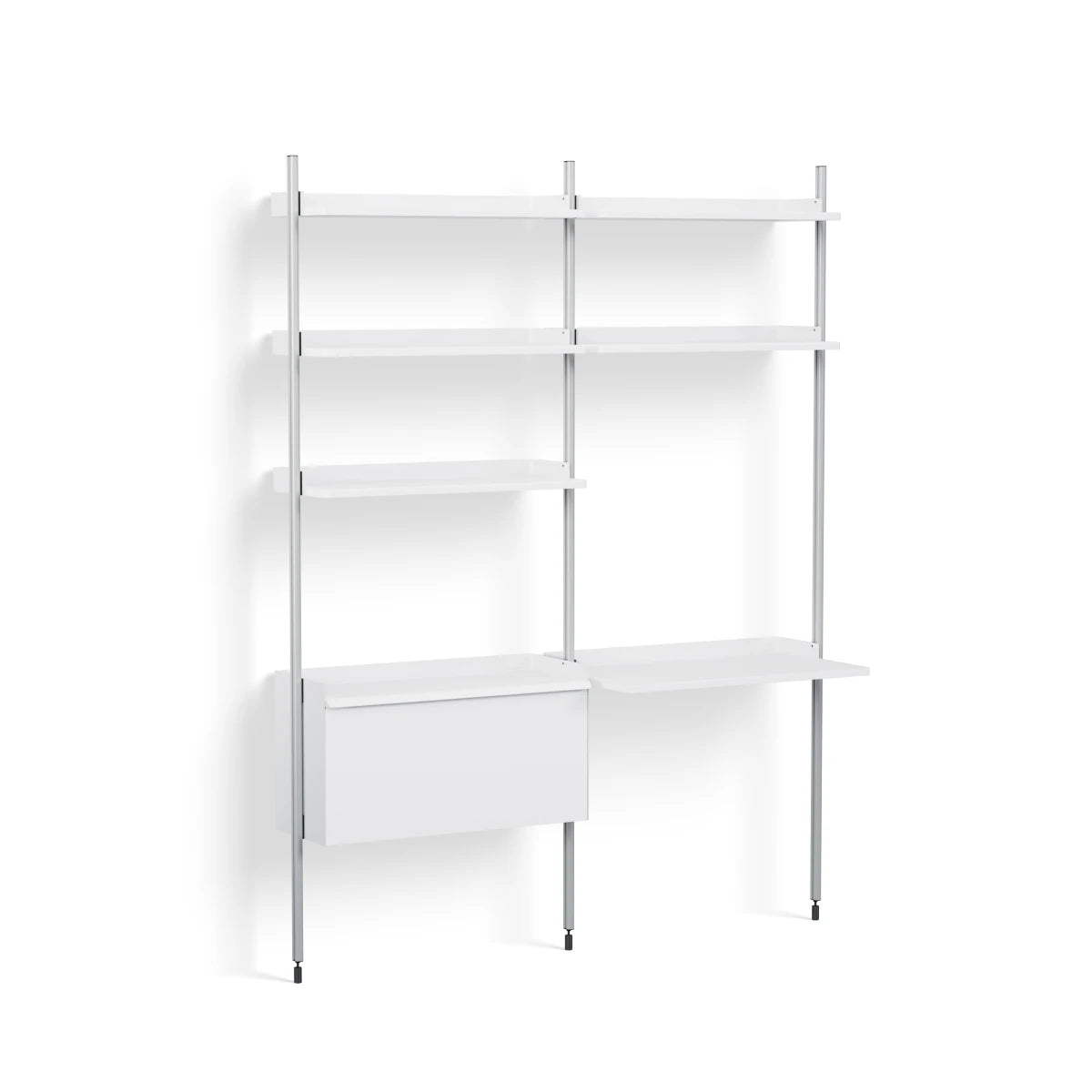 HAY Pier System - 12 2 Column - White Steel - Clear Anodised