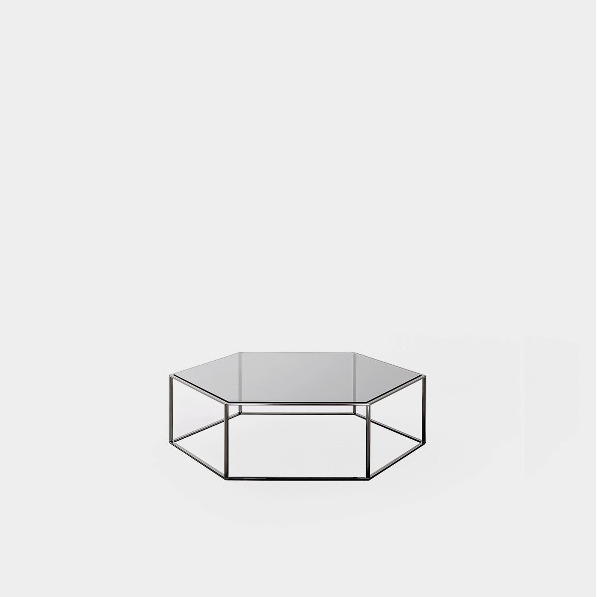 Desalto Hexagon 690 Sofabord - Glas Top - Krom Stel - 100x100