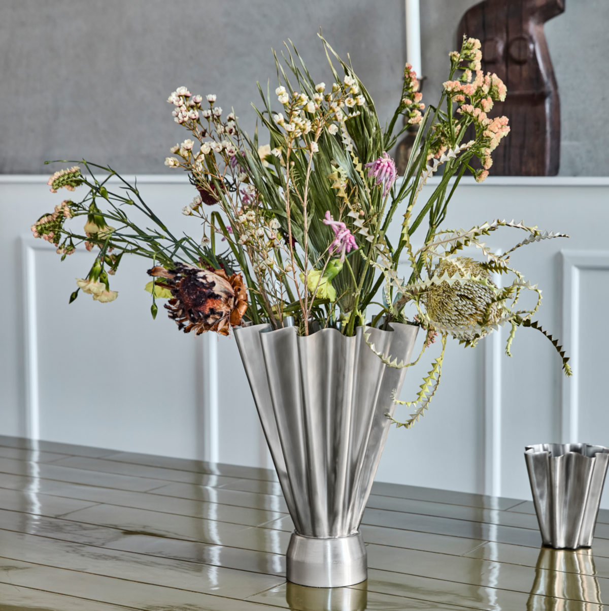 House Doctor Flood vase - 33x23 - børstet sølv