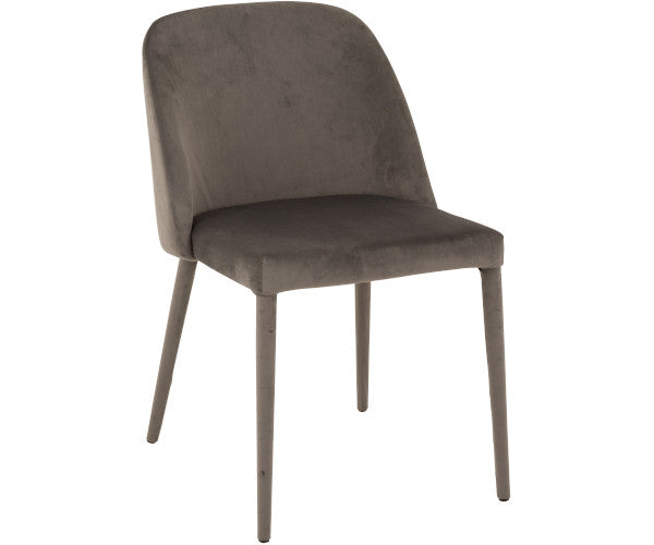 grå velour spisestol