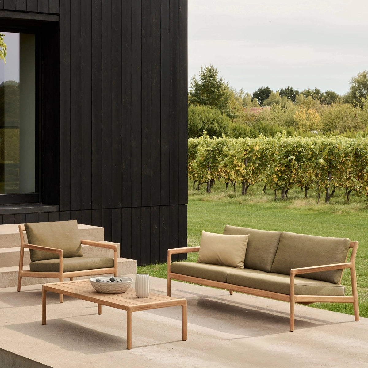 Ethnicraft Teak Jack Outdoor Sofa - 180cm - Green
