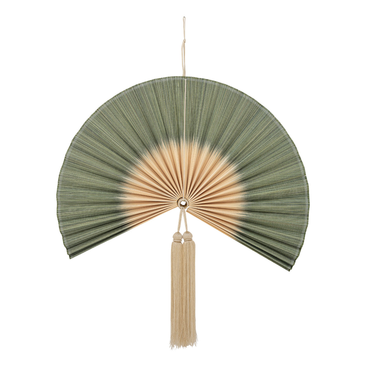Bloomingville Jaime Vifte vægdekoration - natur/grøn bambus - 75 cm