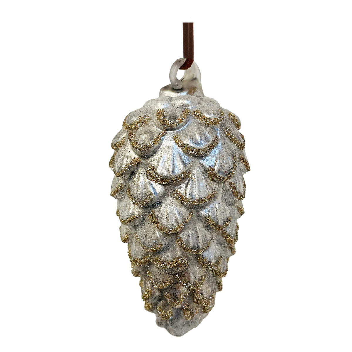 Shishi Cone julekugle - iced grey - 8,5 cm