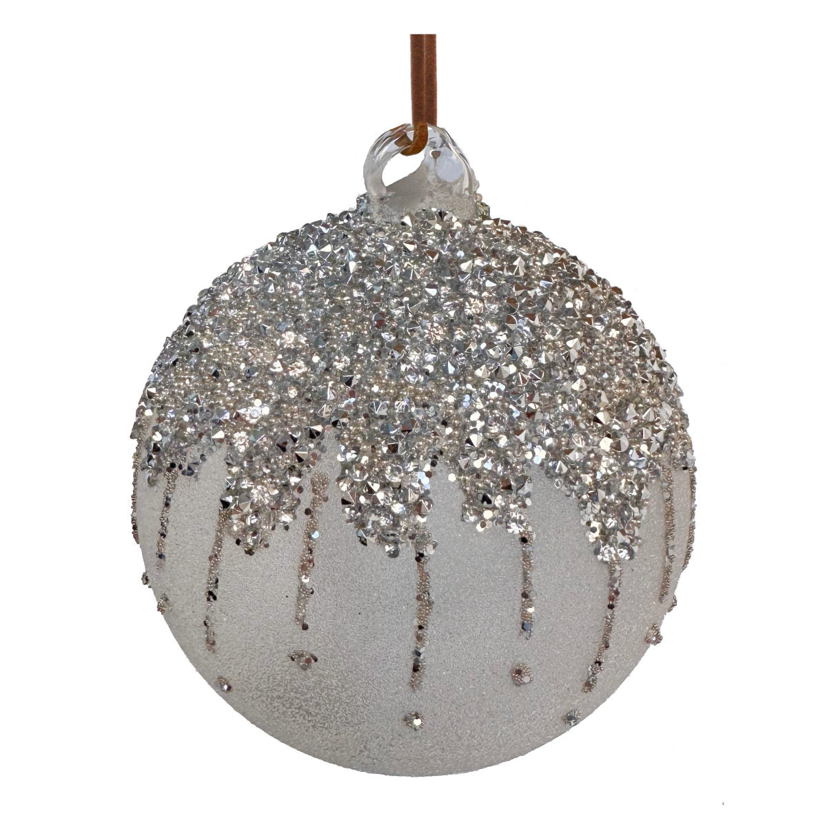 Shishi Dipping julekugle - silver - 10 cm