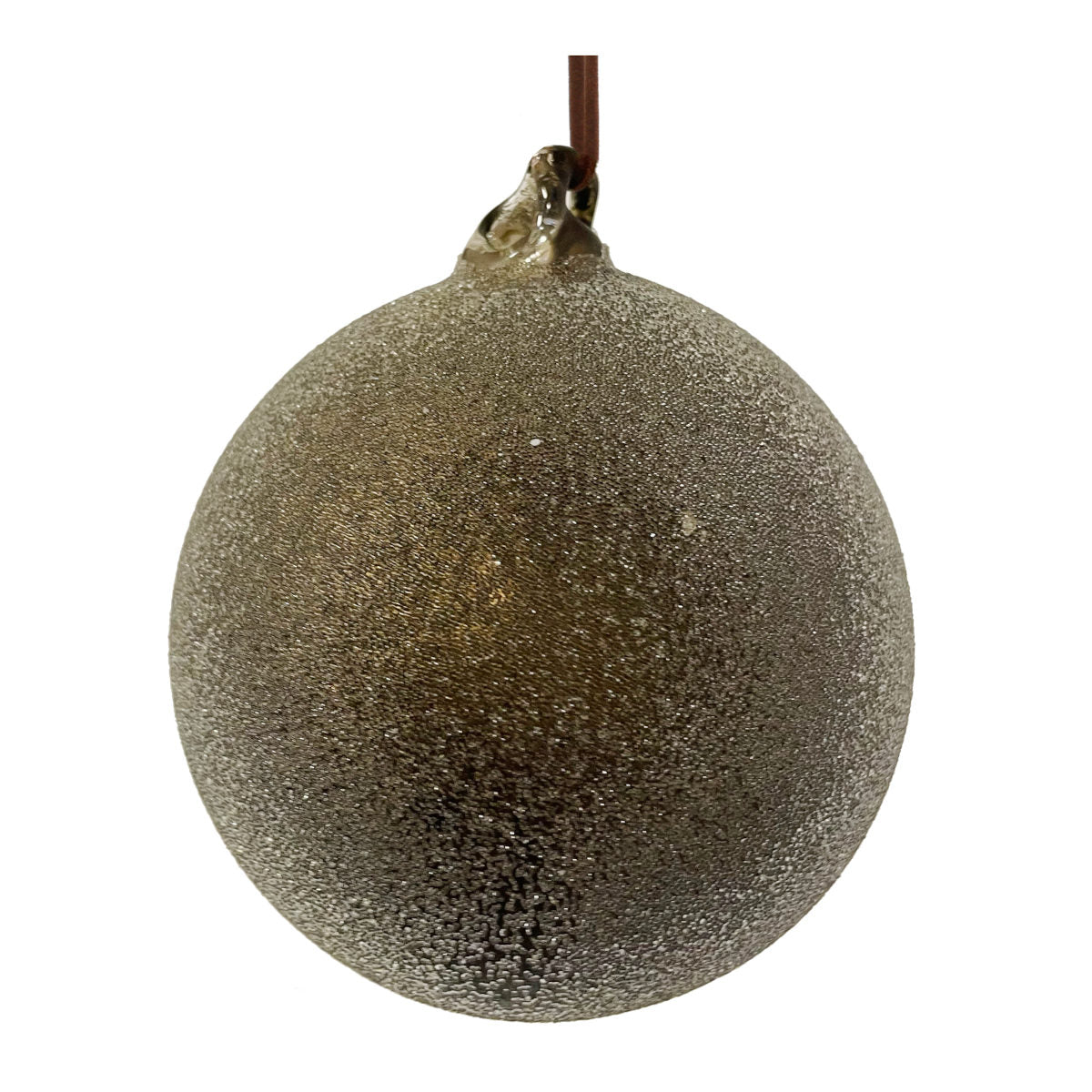 Shishi Sugared julekugle - antique brown - 10 cm