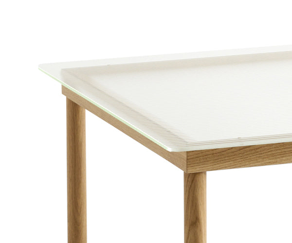HAY Kofi Sofabord 80x80 - Eg Lak - Hvid Glas