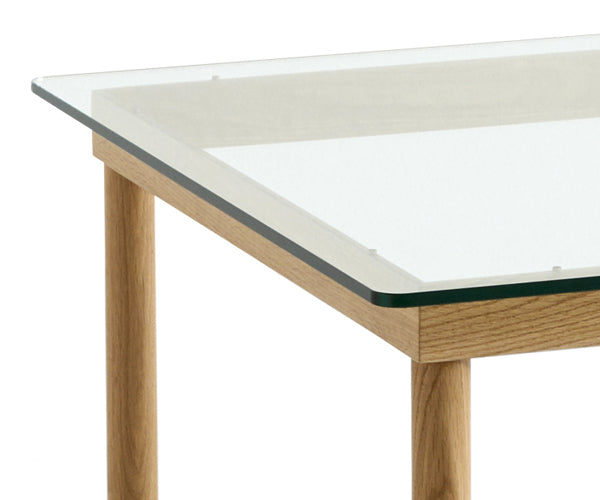 HAY Kofi Sofabord 60x60 - Eg Lak - Klar Glas