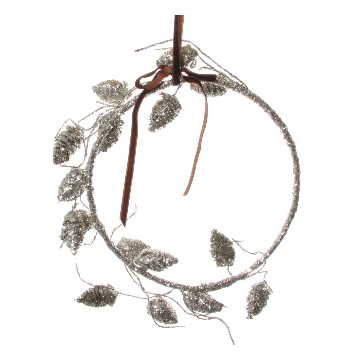 Shishi Glitter krans m/kogler  - silver - 25