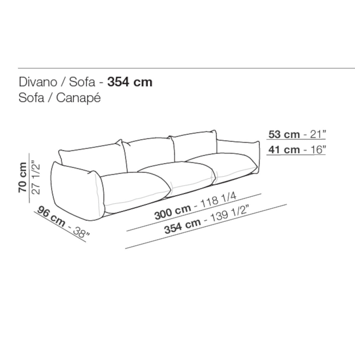 Arflex Marenco Sofa - 354cm - Mistral 1401 Green