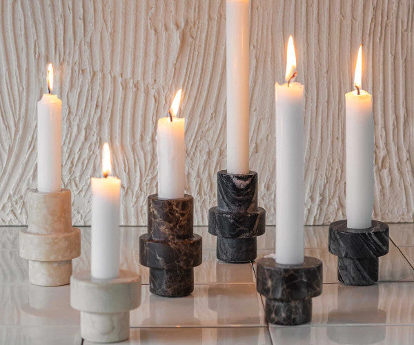 Mette Ditmer Marble lysestage - small - brown