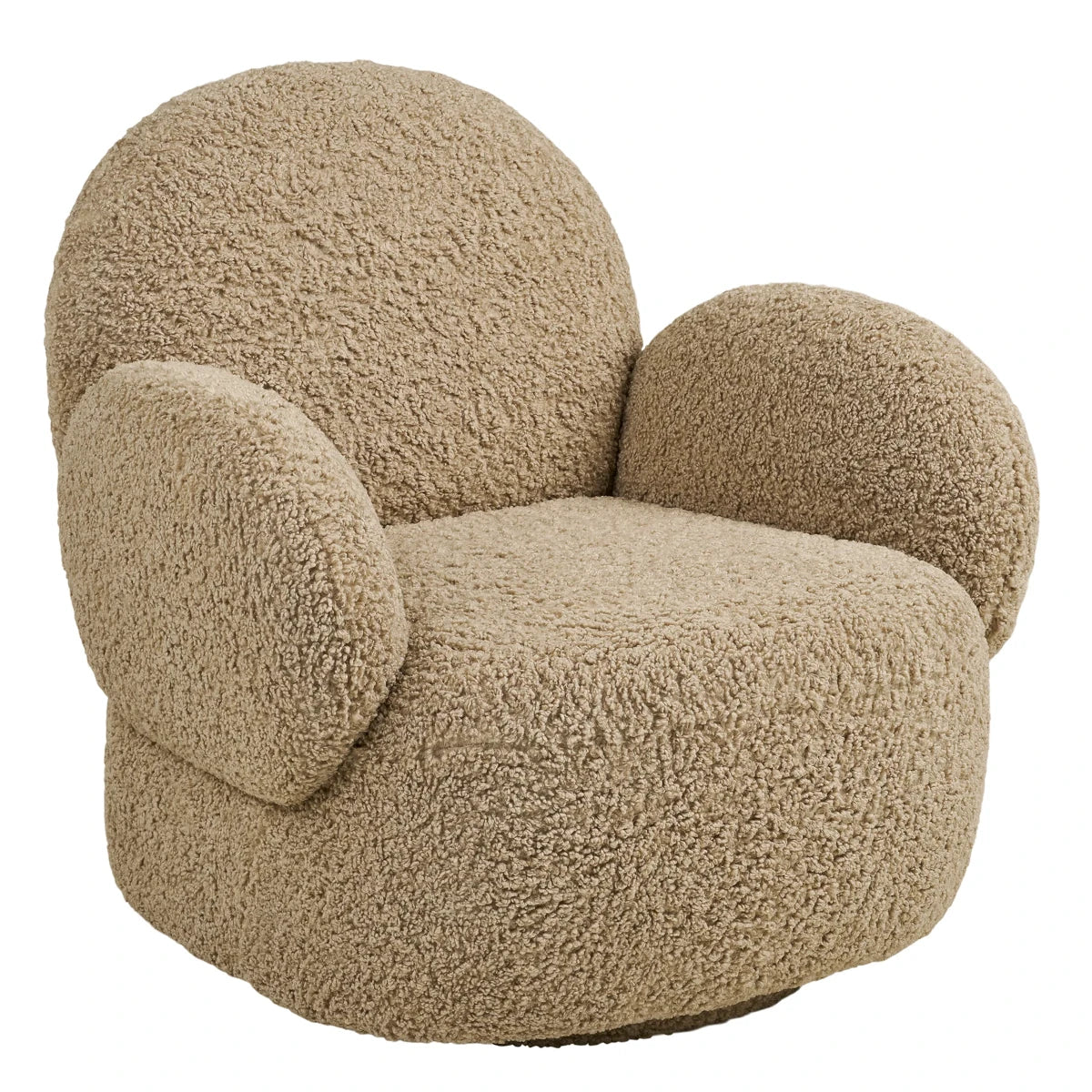 Messina loungestol m/drej - lysbrun teddy