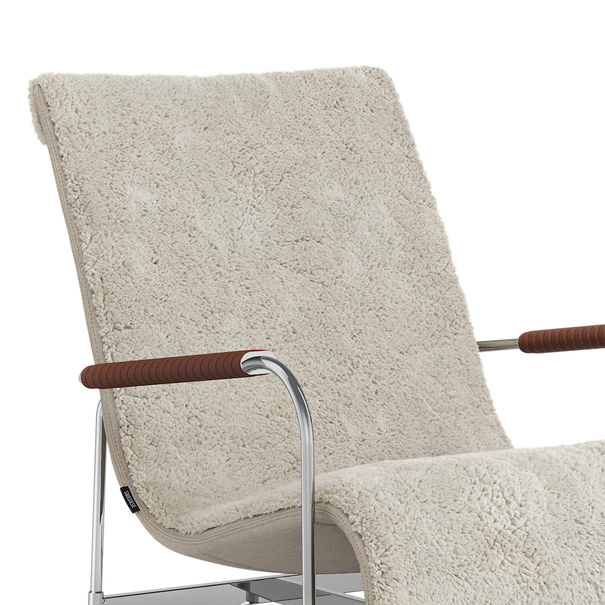 Swedese Serpentine Easy Chair - Steel Chrome - Sheepskin - Moonlight