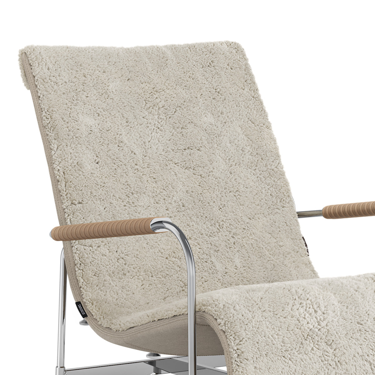 Swedese Serpentine Easy Chair - Steel Chrome - Sheepskin - Moonlight