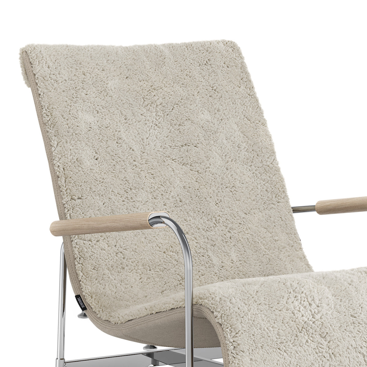 Swedese Serpentine Easy Chair - Steel Chrome - Sheepskin - Moonlight